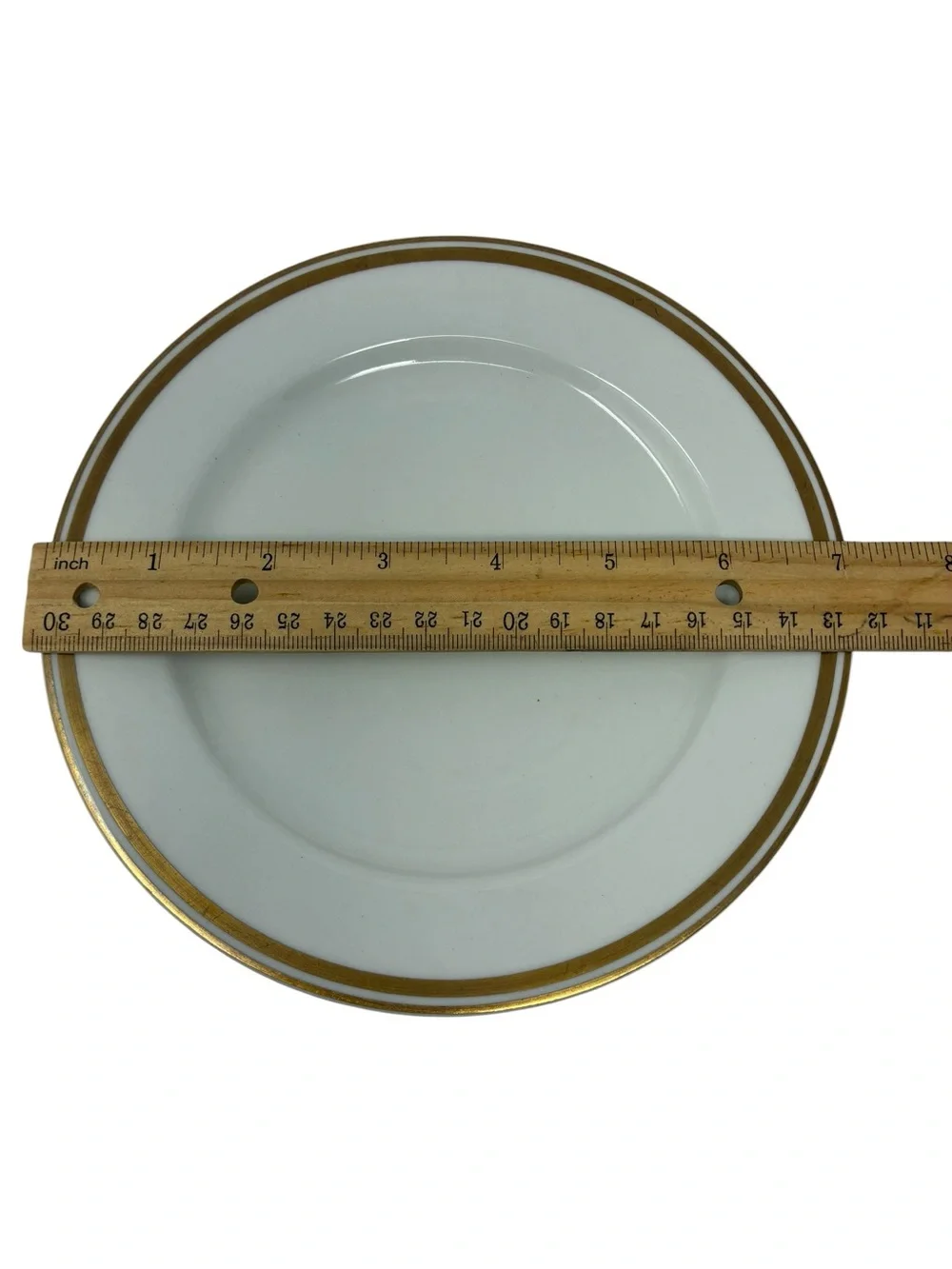 6 Vintage O.P. Co Syracuse China 7 Inch Plates White Gold Band 1897-1920